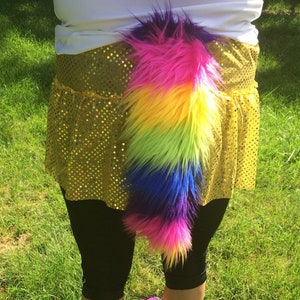 Unicorn Tail Only | Unicorn Costume Accessory Pin-On Fur Tail
