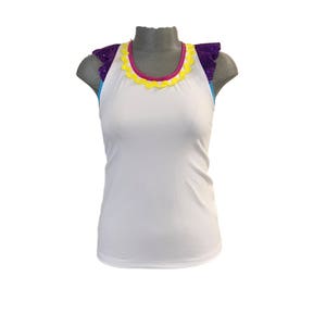 Mrs Potts Inspired Running Racerback (with Sparkle Ruffled Sleeves)
