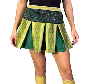 プリンセス・アナをイメージしたグリーンスパークルのランニングスカート