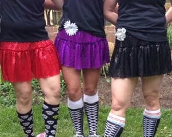 Athletic Sparkle Sparkly Skirt - MANY COLORS - Running Skirt Dance Sparkle Skirt