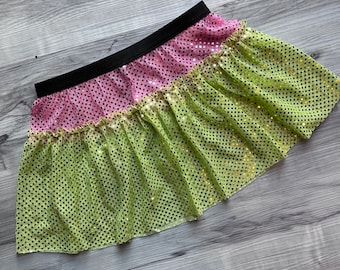 SALE - SMALL ONLY - Pink and Lime Running Skirt