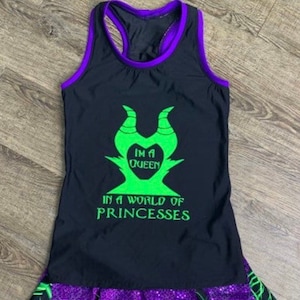 Maleficent Inspired athletic Racewrback Running Tank