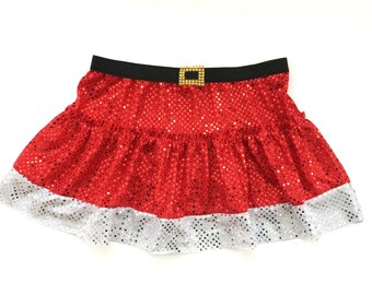 Falda de Papá Noel para niños/falda deportiva navideña para correr
