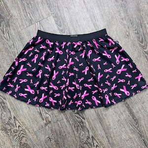 Pink Ribbon Running Skirt | A-Line Skirt | Breast Cancer Awareness | Athletic Skirt