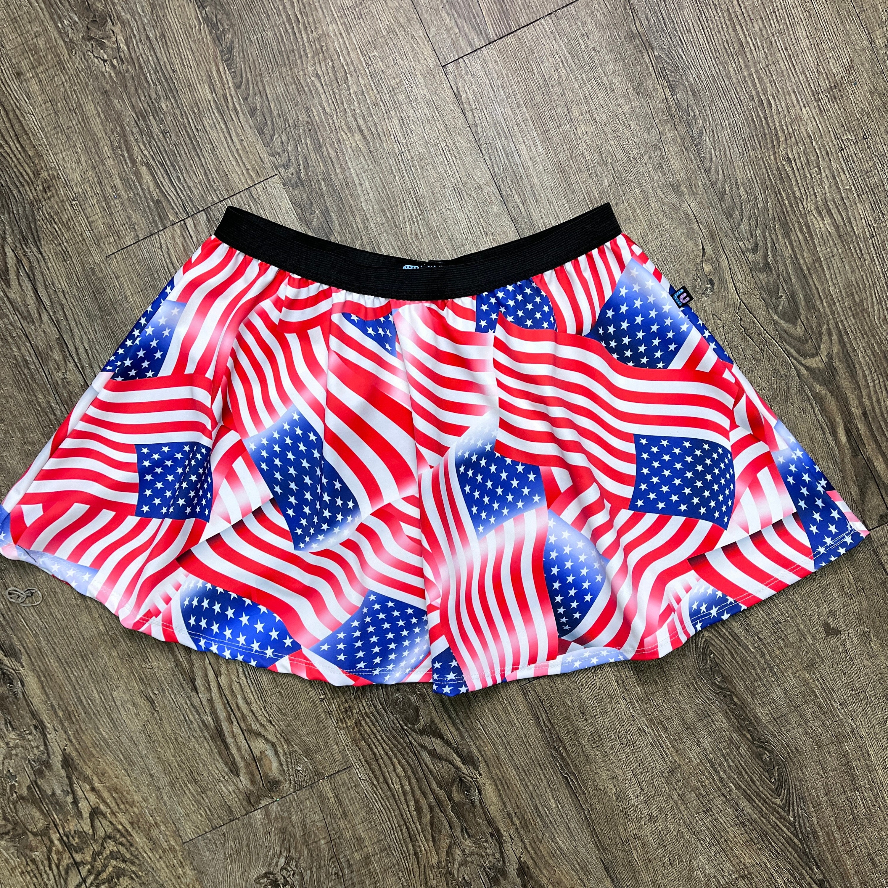 Jupe Patriotique Femme - Motif Rayé Multicolore - Taille S - Coton Extensible - NEUF