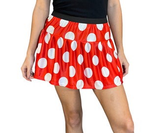 Red & White Polka Dot Running Skirt | Costume Athletic Skirt | Mrs. Mouse Inspired