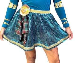 Merida Brave Inspired Running Skirt Only | Scottish Princess Sparkle Athletic Costume