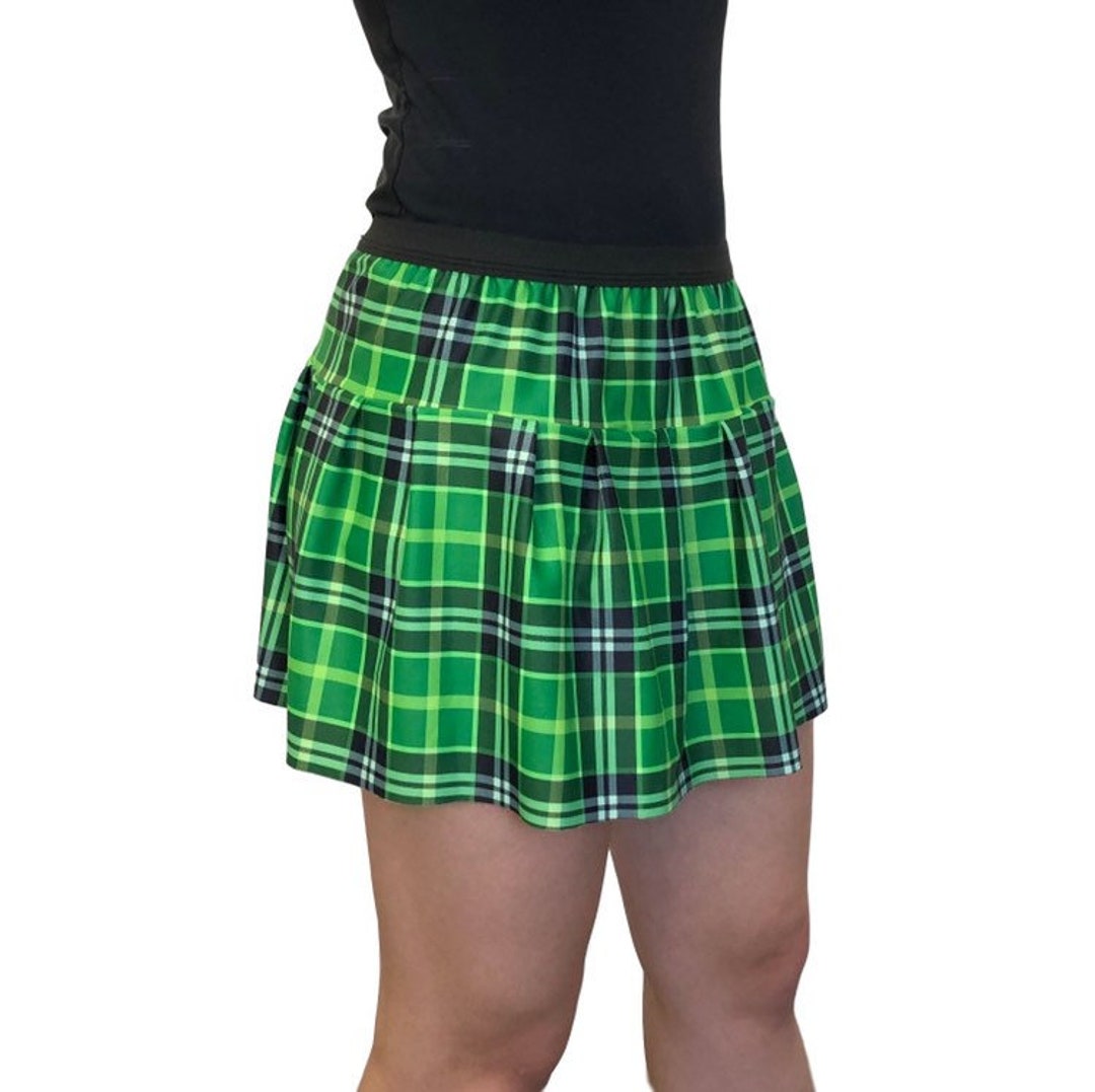 Plaid Green Running Skirt Christmas Skirt Irish Skirt Etsy