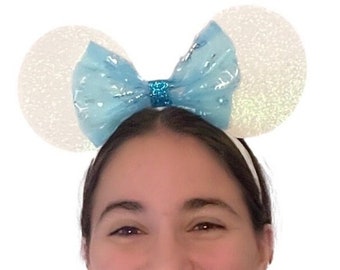 Nonslip Elsa custom Minnie Mouse Bow Ears Headband | Athletic Running Headband for Costume | Disney Ears