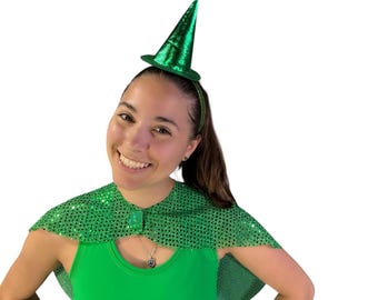 Diadema antideslizante con forma de sombrero de hada verde / Diadema deportiva para correr para disfraz