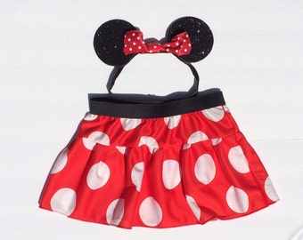 Minnie Mouse Skirt and Ears Running Costume