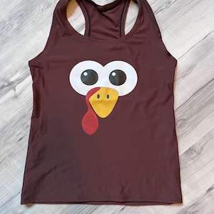 Turkey Face Racerback for Turkey Trot Running
