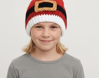 Patrón de gorro de Papá Noel a crochet / Varios tamaños desde recién nacido hasta adulto / Descarga en PDF