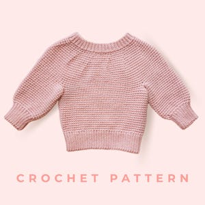 Crochet Pattern - Bare Minimum Sweater, Instant PDF Download, Multiple Sizes For Kids from Newborn to 10 years