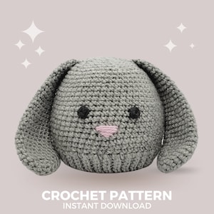 Bunny Crochet Hat Pattern - Instant PDF Download, Multiple Sizes from Newborn to Tween