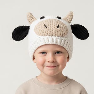 Crochet Cow Hat Pattern | Multiple Sizes Newborn to Adult | PDF Download