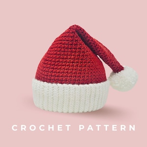 Crochet Pattern - Santa Hat , Instant PDF Download, Multiple Sizes For Kids and Adults
