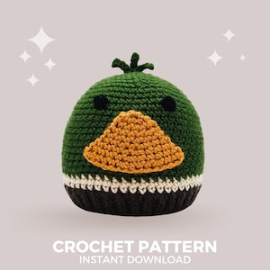 Duck Crochet Hat Pattern - Instant PDF Download, Multiple Sizes from Newborn to Tween