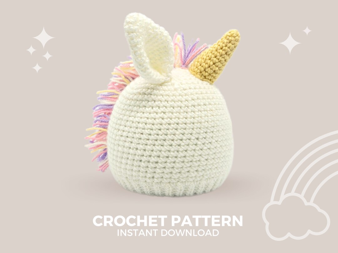 Unicorn Crochet Hat Pattern With Bonus Brim and Earflap Etsy