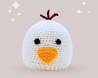 Chicken Crochet Hat Pattern - Instant PDF Download, Multiple Sizes from Newborn to Tween