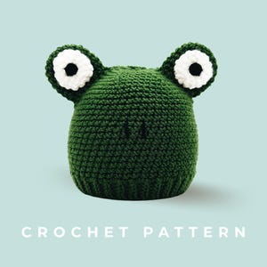 Modèle au crochet - Modèle de bonnet au crochet grenouille, téléchargement PDF instantané, plusieurs tailles pour enfants et adultes