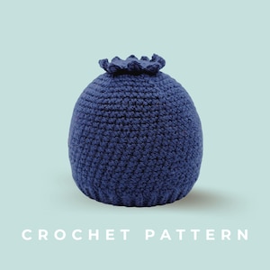 Crochet Pattern - Blueberry Hat , Instant PDF Download, Multiple Sizes For Kids and Adults