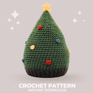 Christmas Tree Crochet Hat Pattern - Instant PDF Download, Multiple Sizes from Newborn to Tween