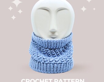 Behind the Scene Crochet Cowl Pattern - Instant PDF Download, Multiple Sizes from Newborn to Adult