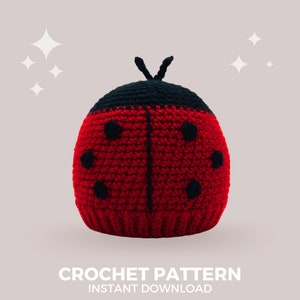 Ladybug Crochet Hat Pattern - Instant PDF Download, Multiple Sizes from Newborn to Tween