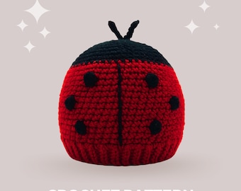 Ladybug Crochet Hat Pattern - Instant PDF Download, Multiple Sizes from Newborn to Tween