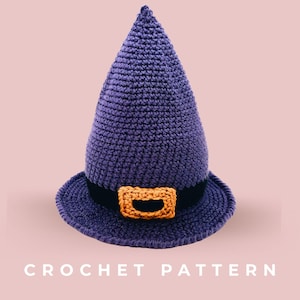 Crochet Pattern - Witch Hat , Instant PDF Download, Multiple Sizes For Kids and Adults