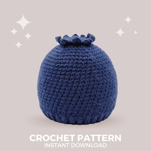 Blueberry Crochet Hat Pattern - Instant PDF Download, Multiple Sizes from Newborn to Tween