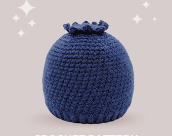 Blueberry Crochet Hat Pattern - Instant PDF Download, Multiple Sizes from Newborn to Tween