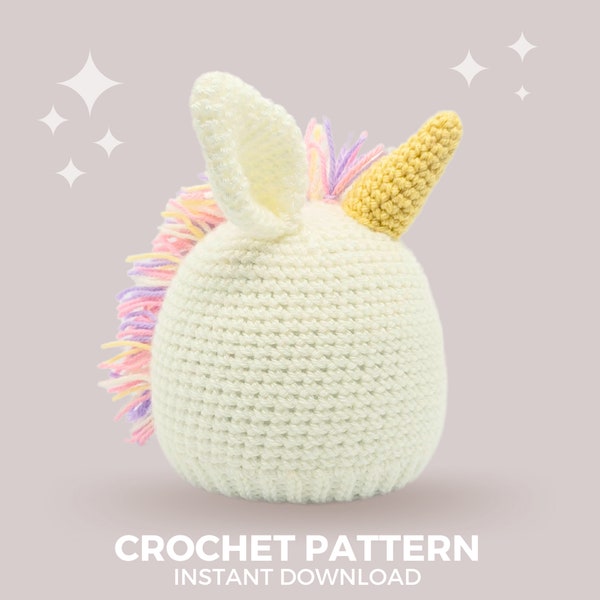 Unicorn Crochet Hat Pattern - Instant PDF Download, Multiple Sizes from Newborn to Tween