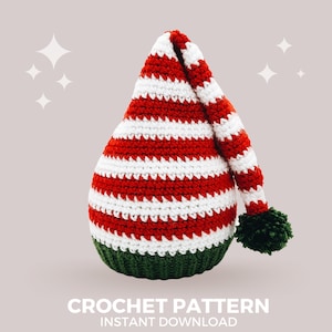 Festive Stripes Crochet Hat Pattern - Instant PDF Download, Multiple Sizes from Newborn to Tween