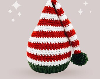 Festive Stripes Crochet Hat Pattern - Instant PDF Download, Multiple Sizes from Newborn to Tween