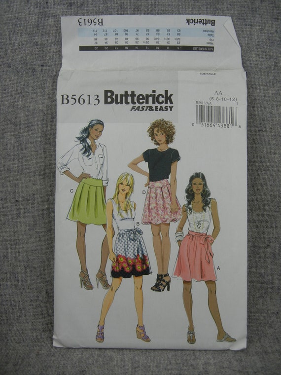 Slightly flared skirt and sash pattern Very Easy Misses' Above Knee Skirt Pattern Ladies Sizes: 6 Butterick 5613 8 10 12 Slightly flared skirt and sash pattern Very Easy Misses' Above Knee Skirt Pattern Ladies Sizes: 6 Butterick 5613 8 10 12