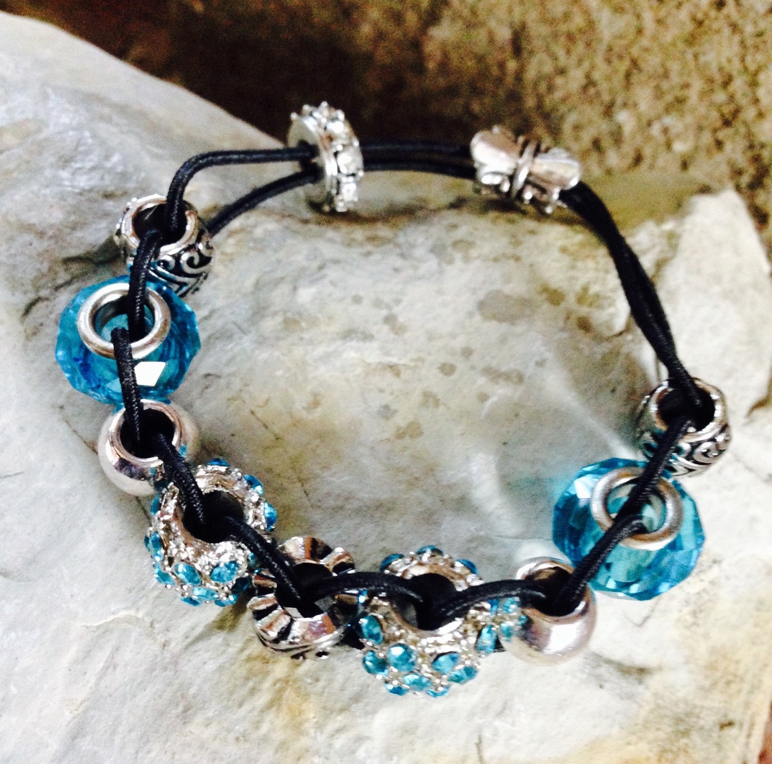 Golf Stroke Counter Bracelet Sparkling Turquoise Blue & Silver Etsy
