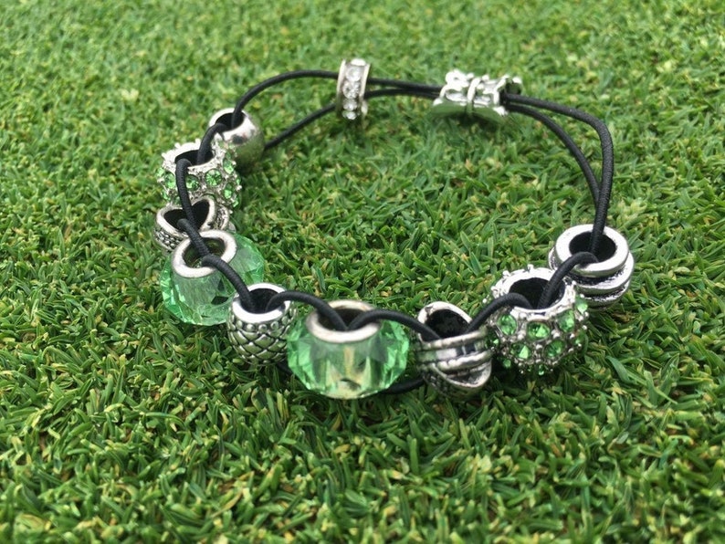 Golf Stroke Counter Bracelet Green Charm Beads Black Lower Etsy