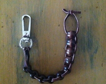 Wood Beads Golf Counter with Clip Hanger - Golfing Score Counting - Golfer Stroke Scorekeeper - Leather Roping - Natural - USA Made