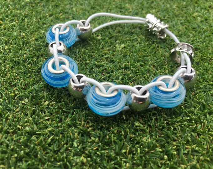 Golf Gift Course Handicap Lowering Counting Bracelet Blue White