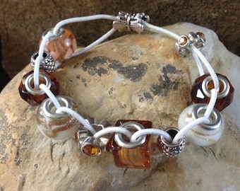 Golf Stroke Counter Bracelet: Golden Brown Score Keeper Jewelry
