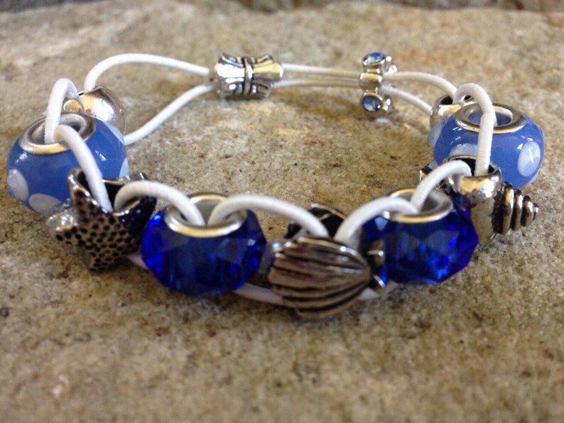 Beach Golf Stroke Counter Bracelet Sea Blue & Shells Beads Etsy