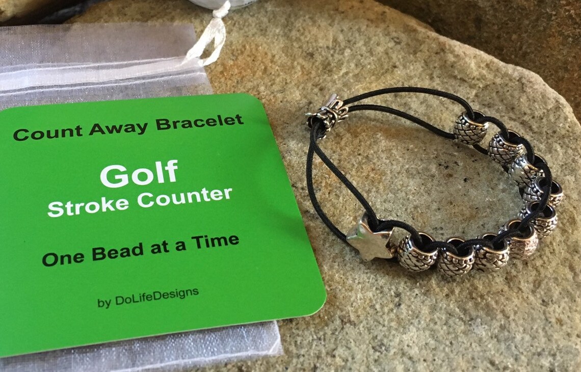 Golfing STAR Golf Stroke Counter Bracelet Silver Tone Star Etsy