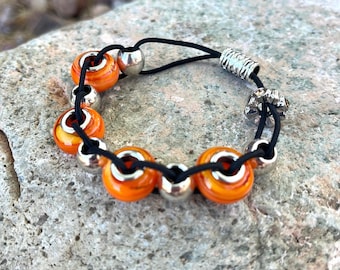Golf Score Counter Bracelet - 2023 Summer Design Sunrise Sunset Golfing - Easy Way to Count each Stroke  / Orange Silver / Lower Handicap