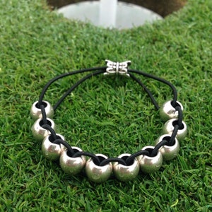 Golf Stroke Counter Bracelet - The &#39;Original&#39; - Stylish Silver Metal - Move each bead - Lower Scores - Classic Golf Score Keeper