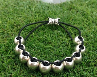 Golf Stroke Counter Bracelet - The 'Original' - Stylish Silver Metal - Move each bead - Lower Scores - Classic Golf Score Keeper
