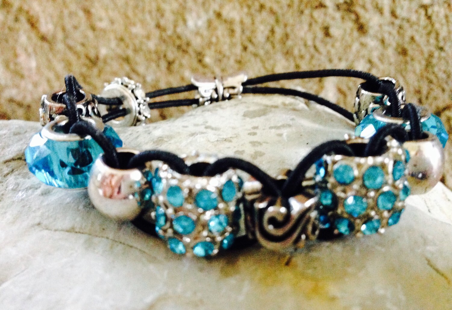 Golf Stroke Counter Bracelet Sparkling Turquoise Blue & Silver Etsy