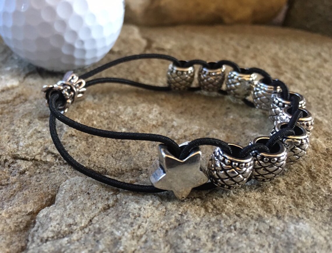 Golfing STAR Golf Stroke Counter Bracelet Silver Tone Star Etsy