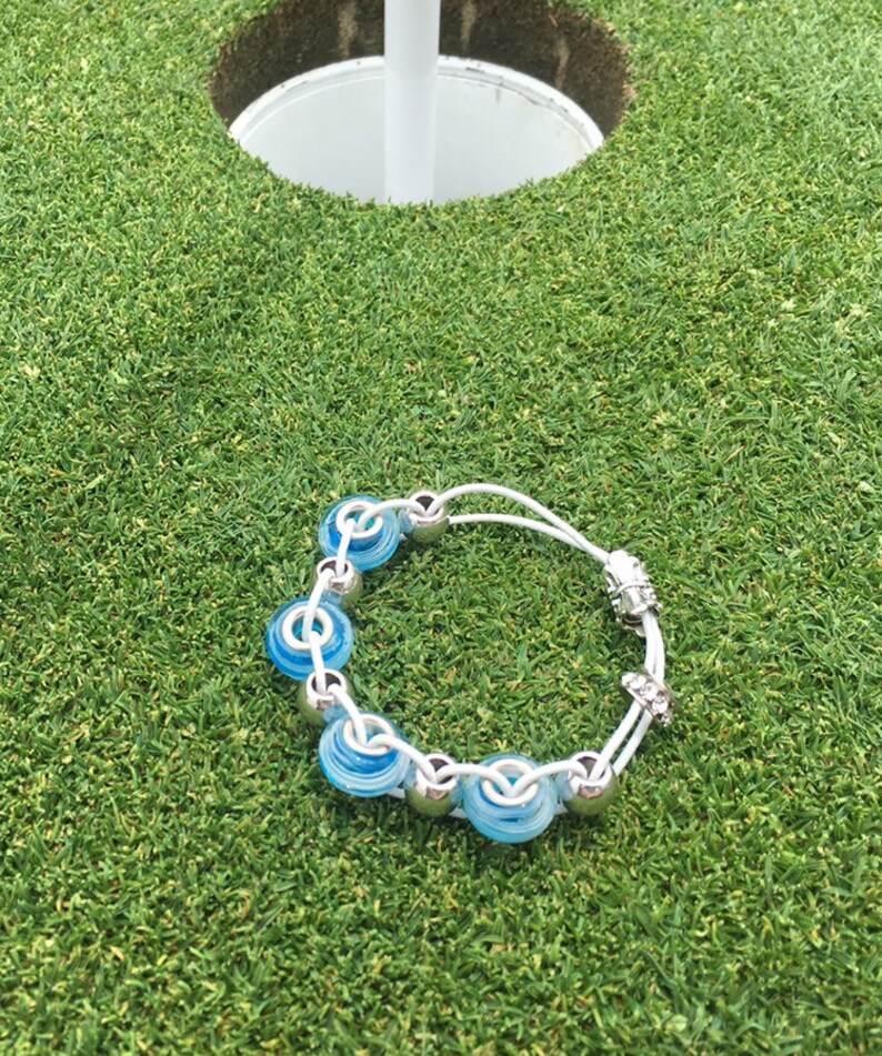 Golf Gift Course Handicap Lowering Counting Bracelet Blue Etsy